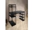 Стол стеллаж письменный, компьютерный Solarius Loft с полками и открытой тумбой, 110x60 см, цвет черного оникса с черным каркасом stol-stellaz-onix-11060-black 3