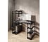 Стол стеллаж письменный, компьютерный Solarius Loft с полками и открытой тумбой, 110x60 см, цвет черного оникса с черным каркасом stol-stellaz-onix-11060-black 5