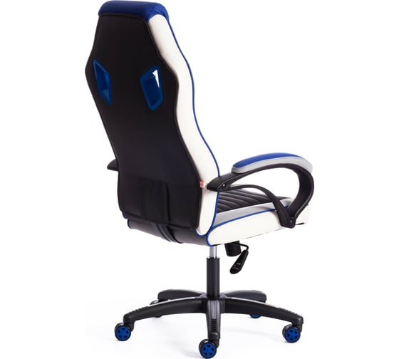 Кресло TetChair PILOT кожзам/ткань черный перфорированный серый/синий 36-606TW-1436-39 15289