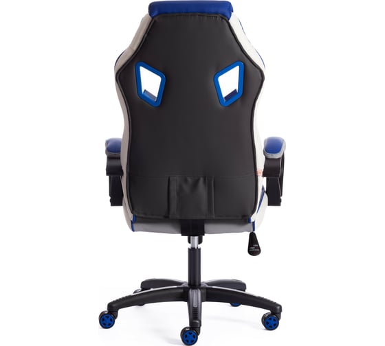 Кресло TetChair PILOT кожзам/ткань черный перфорированный серый/синий 36-606TW-1436-39 15289