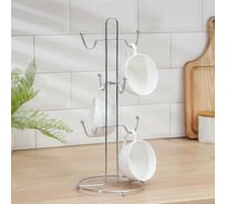 Сушилка для кружек Доляна 6 крючков 15х15х36,5 см 7087249