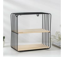 Полка 2-х ярусная Доляна Джуно 25х25х12 см, черный 5516691