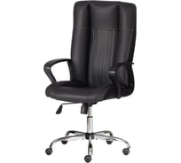 Кресло Easy Chair UT_ Boston хром, черн. подлок, кож/зам, черный, 36-6 2173100