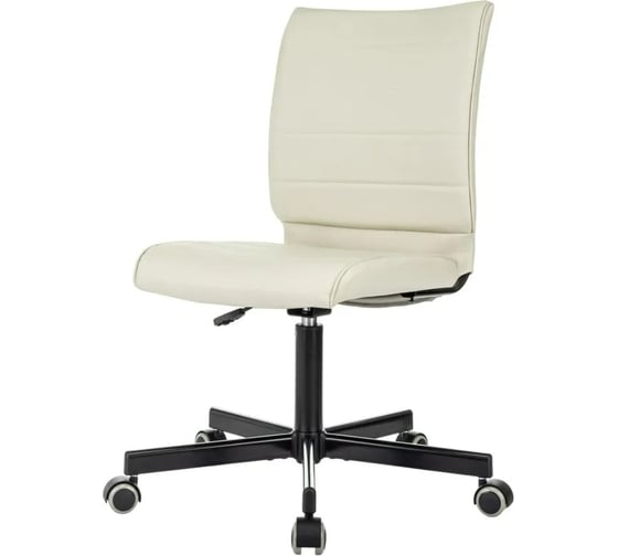 Кресло Easy Chair VB_EChair 303 PU, слоновая кость экокожа, крестовина металл черный 2188085