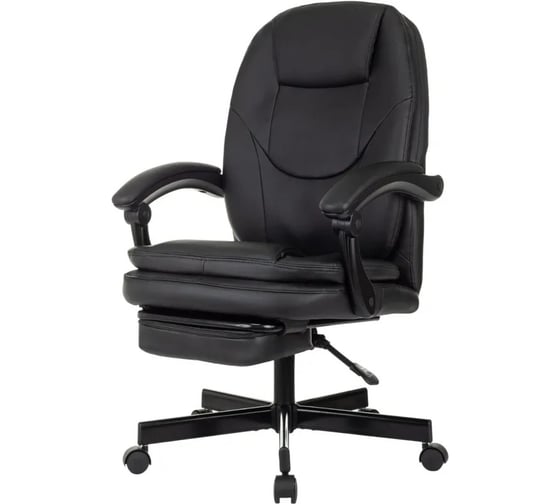 Кресло Easy Chair VB_EChair 668 PU P черная экокожа, подставка для ног 2188094