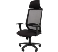 Кресло Easy Chair VT_EChair-672 TC ткань/сетка черный, с подголовником, пластик 2086002