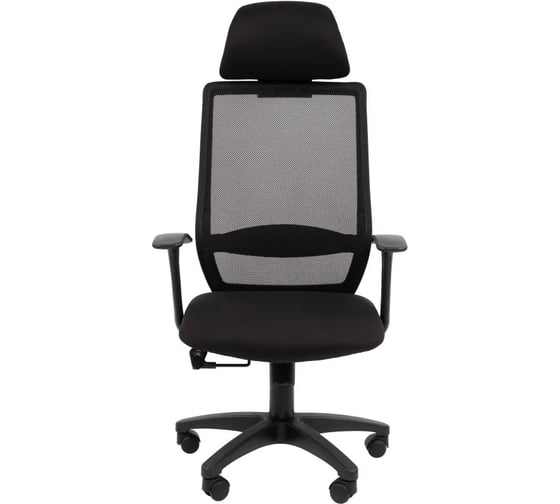 Кресло Easy Chair VT_EChair-672 TC ткань/сетка черный, с подголовником, пластик 2086002