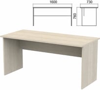 Стол письменный ОФИСМАГ (ш1600Хг730Хв760 мм), ясень шимо, А-004, ш/к32792 641266