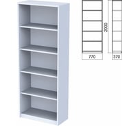 Шкаф (стеллаж) ОФИСМАГ Арго (ш770Хг370Хв2000 мм), 4 полки, серый, А-306, ш/к 35515 641612
