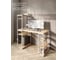 Стол стеллаж Solarius Loft письменный, компьютерный с полками и открытой тумбой, 130x60 см, без шлифовки и покраски с белым каркасом stol-stellaz-net-13060-white 3