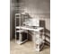 Стол стеллаж Solarius Loft письменный, компьютерный с полками и открытой тумбой, 130x60 см, белый с белым каркасом stol-stellaz-bel-13060-white 3