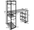 Стол стеллаж Solarius Loft письменный, компьютерный с полками и открытой тумбой, 140x60 см, без шлифовки и покраски с черным каркасом stol-stellaz-net-14060-black 2