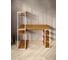 Стол стеллаж Solarius Loft письменный, компьютерный с полками и открытой тумбой, 120x60 см, цвет ольхи с белым каркасом stol-stellaz-olha-12060-white 5