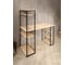Стол стеллаж Solarius Loft письменный, компьютерный с полками и открытой тумбой, 130x60 см, без шлифовки и покраски с черным каркасом stol-stellaz-net-13060-black 4