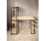 Стол стеллаж Solarius Loft письменный, компьютерный с полками и открытой тумбой, 130x60 см, без шлифовки и покраски с черным каркасом stol-stellaz-net-13060-black 5