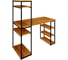 Стол стеллаж Solarius Loft письменный, компьютерный с полками и открытой тумбой, 120x60 см, цвет ольхи с черным каркасом stol-stellaz-olha-12060-black 1