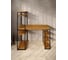 Стол стеллаж Solarius Loft письменный, компьютерный с полками и открытой тумбой, 120x60 см, цвет ольхи с черным каркасом stol-stellaz-olha-12060-black 5
