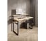 Стол компьютерный Solarius Loft, 100x60 см, с подставкой под монитор и полкой под столешницей, без шлифовки и покраски с черным металлическим каркасом stol-podstavka-polka-net-10060-black 1