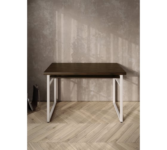 Стол компьютерный Solarius Loft, 100x60 см, с полкой под столешницей, цвета венге с белым металлическим каркасом stol-polka-ven-10060-white