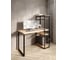 Стол-стеллаж письменный Solarius Loft, 100x60x148 см, с четырьмя полками, без шлифовки и покраски с черными металлическими Лофт ножками stol-stellaz-4polki-net-10060-black 1