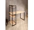 Стол-стеллаж письменный Solarius Loft, 100x60x148 см, с четырьмя полками, без шлифовки и покраски с черными металлическими Лофт ножками stol-stellaz-4polki-net-10060-black 2