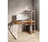 Стол-стеллаж письменный Solarius Loft, 100x60x148 см, с четырьмя полками, цвета ольхи с белым металлическим каркасом и Z-образной ножкой stol-stellaz-4polki-olha-10060-Z-white 1