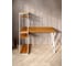 Стол-стеллаж письменный Solarius Loft, 100x60x148 см, с четырьмя полками, цвета ольхи с белым металлическим каркасом и Z-образной ножкой stol-stellaz-4polki-olha-10060-Z-white 4