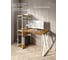 Стол-стеллаж письменный Solarius Loft, 100x60x148 см, с четырьмя полками, цвета ольхи с белым металлическим каркасом и Z-образной ножкой stol-stellaz-4polki-olha-10060-Z-white 5