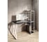 Стол-стеллаж письменный Solarius Loft, 100x60x148 см, с четырьмя полками, цвета черного оникса с белым металлическим каркасом и Z-образной ножкой stol-stellaz-4polki-onix-10060-Z-white 1