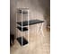 Стол-стеллаж письменный Solarius Loft, 100x60x148 см, с четырьмя полками, цвета черного оникса с белым металлическим каркасом и Z-образной ножкой stol-stellaz-4polki-onix-10060-Z-white 2