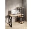 Стол-стеллаж письменный Solarius Loft, 100x60x148 см, с четырьмя полками, без шлифовки и покраски с черным металлическим каркасом и крестообразной ножкой stol-stellaz-4polki-net-10060-krest-black 1