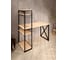 Стол-стеллаж письменный Solarius Loft, 100x60x148 см, с четырьмя полками, без шлифовки и покраски с черным металлическим каркасом и крестообразной ножкой stol-stellaz-4polki-net-10060-krest-black 2