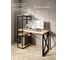 Стол-стеллаж письменный Solarius Loft, 100x60x148 см, с четырьмя полками, без шлифовки и покраски с черным металлическим каркасом и крестообразной ножкой stol-stellaz-4polki-net-10060-krest-black 4