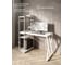 Стол-стеллаж письменный Solarius Loft, 100x60x148 см, с четырьмя полками, белого цвета с белым металлическим каркасом и Z-образной ножкой stol-stellaz-4polki-bel-10060-Z-white 4