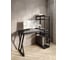 Стол-стеллаж письменный Solarius Loft, 100x60x148 см, с четырьмя полками, цвета черного оникса с черным металлическим каркасом и Z-образной ножкой stol-stellaz-4polki-onix-10060-Z-black 1
