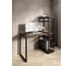 Стол-стеллаж письменный Solarius Loft, 100x60x148 см, с четырьмя полками, цвета темного дуба с черными металлическими Лофт ножками stol-stellaz-4polki-temd-10060-black 1
