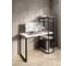 Стол-стеллаж письменный Solarius Loft, 100x60x148 см, с четырьмя полками, белого цвета с черными металлическими Лофт ножками stol-stellaz-4polki-bel-10060-black 1