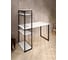 Стол-стеллаж письменный Solarius Loft, 100x60x148 см, с четырьмя полками, белого цвета с черными металлическими Лофт ножками stol-stellaz-4polki-bel-10060-black 3