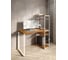 Стол-стеллаж письменный Solarius Loft, 110x60x148 см, с четырьмя полками, цвета ольхи с белыми металлическими Лофт ножками stol-stellaz-4polki-olha-11060-white 1