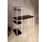 Стол-стеллаж письменный Solarius Loft, 110x60x148 см, с четырьмя полками, цвета венге с белыми металлическими Лофт ножками stol-stellaz-4polki-ven-11060-white 2
