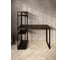 Стол-стеллаж письменный Solarius Loft, 110x60x148 см, с четырьмя полками, цвета венге с черными металлическими Лофт ножками stol-stellaz-4polki-ven-11060-black 3