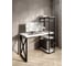 Стол-стеллаж письменный Solarius Loft, 110x60x148 см, с четырьмя полками, белого цвета с черным металлическим каркасом и крестообразной ножкой stol-stellaz-4polki-bel-11060-krest-black 1