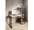 Стол-стеллаж письменный Solarius Loft, 110x60x148 см, с четырьмя полками, без шлифовки и покраски с черным металлическим каркасом и Z-образной ножкой stol-stellaz-4polki-net-11060-Z-black 1