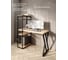 Стол-стеллаж письменный Solarius Loft, 110x60x148 см, с четырьмя полками, без шлифовки и покраски с черным металлическим каркасом и Z-образной ножкой stol-stellaz-4polki-net-11060-Z-black 4