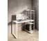 Стол-стеллаж письменный Solarius Loft, 110x60x148 см, с четырьмя полками, белого цвета с белыми металлическими Лофт ножками stol-stellaz-4polki-bel-11060-white 1
