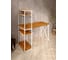 Стол-стеллаж письменный Solarius Loft, 110x60x148 см, с четырьмя полками, цвета ольхи с белым металлическим каркасом и крестообразной ножкой stol-stellaz-4polki-olha-11060-krest-white 2