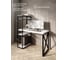 Стол-стеллаж письменный Solarius Loft, 120x60x148 см, с четырьмя полками, белого цвета с черным металлическим каркасом и крестообразной ножкой stol-stellaz-4polki-bel-12060-krest-black 4