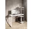Стол-стеллаж письменный Solarius Loft, 120x60x148 см, с четырьмя полками, белого цвета с белым металлическим каркасом и Z-образной ножкой stol-stellaz-4polki-bel-12060-Z-white 1