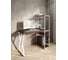 Стол-стеллаж письменный Solarius Loft, 120x60x148 см, с четырьмя полками, цвета темного дуба с белым металлическим каркасом и Z-образной ножкой stol-stellaz-4polki-temd-12060-Z-white 1