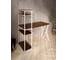 Стол-стеллаж письменный Solarius Loft, 120x60x148 см, с четырьмя полками, цвета темного дуба с белым металлическим каркасом и Z-образной ножкой stol-stellaz-4polki-temd-12060-Z-white 2